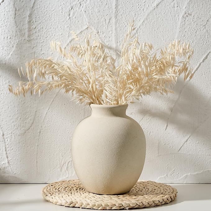 SIDUCAL Ceramic Decorative Flower Vase | 7.48 Inch Pottery Rustic Farmhouse - Image 2