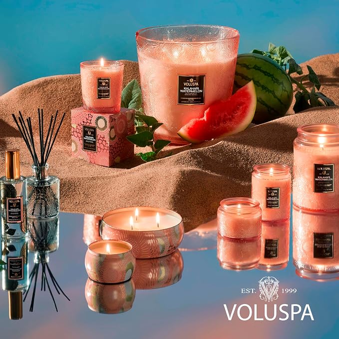 Voluspa Kalahari Watermelon, Large Candle Jar, 18 oz, 100 Hour Burn Time - Image 7