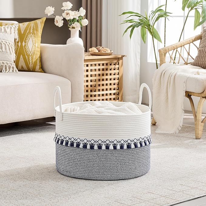 KAKAMAY Large Blanket Basket - Image 4