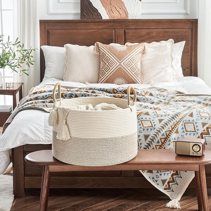 KAKAMAY Large Blanket Basket - Image 4