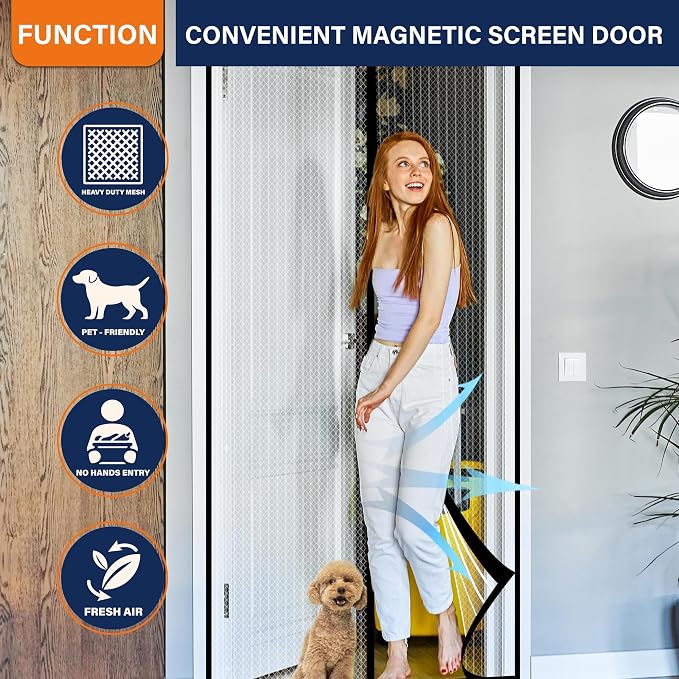 Magnetic Screen Door, Door Screen Magnetic Closure-Keeps Bugs Out Let Breeze in - Image 5
