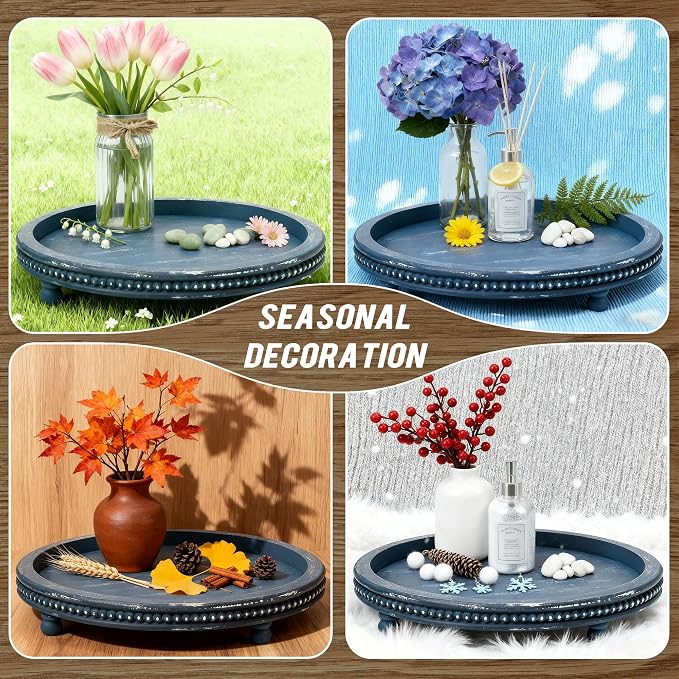 Handmade 12 Inch Decorative Tray, Small Beaded Tray Coffee Table Decor - Image 6