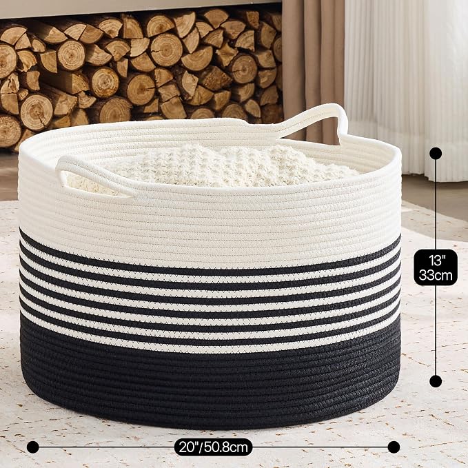 KAKAMAY Large Blanket Basket - Image 3