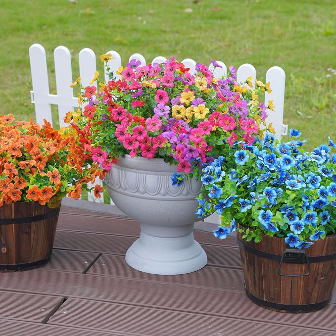 Artificial Fake Plants Flowers for Outdoor Decor 12 Bundles for Decor | Faux - Image 8