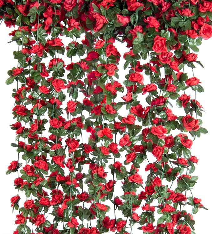 8Pcs x 8.2FT Artificial Flower Garland Floral Rose Vine Decor, Hanging Faux - Image 8
