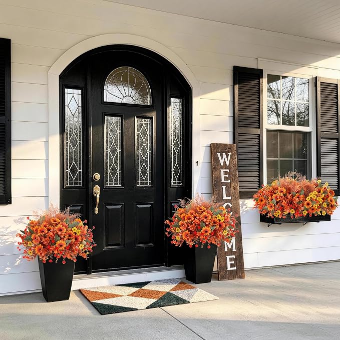 INQCMY Artificial Fall Flowers for Outdoor Porch Decoration - Image 3