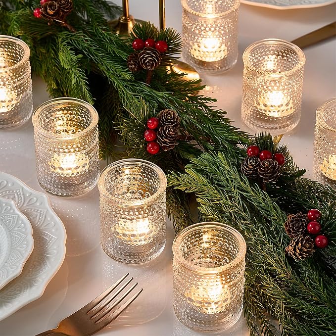 24 Pack Clear Glass Votive Candle Holders, Vintage Candle Holder - Image 5
