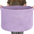 115L Extra Large Purple Storage Basket, 23.6" X 15.7" Jumbo Woven Cotton Rope by MEGASKET