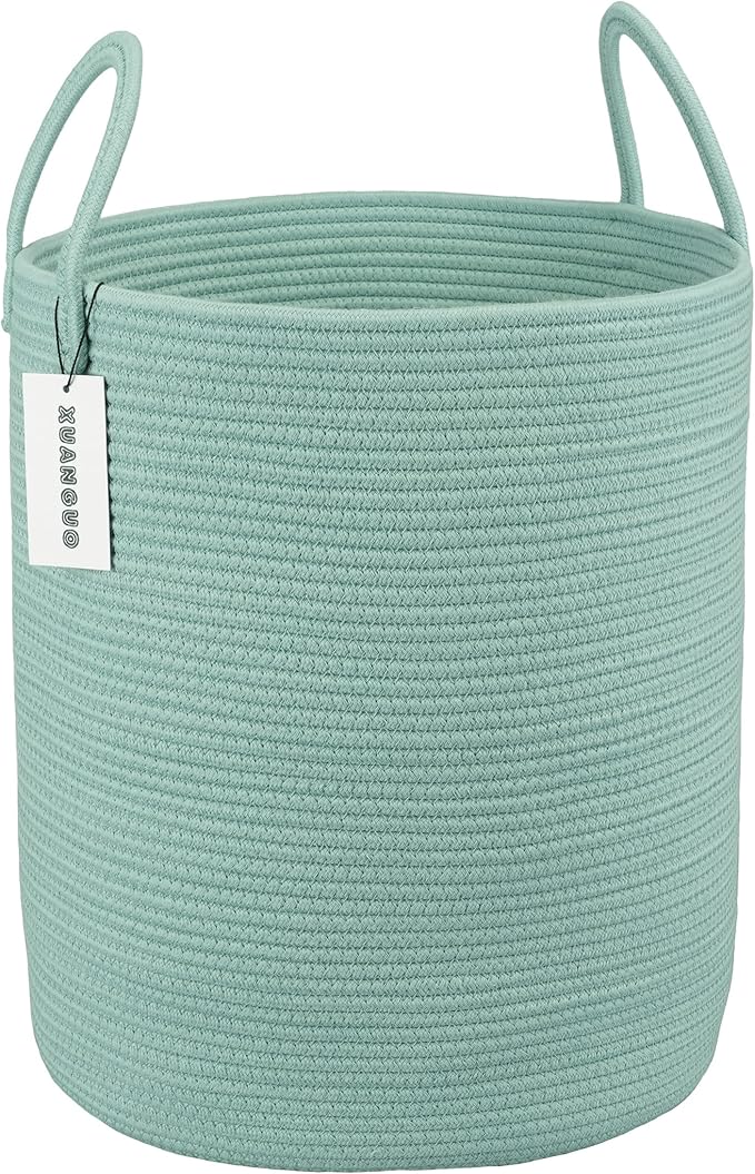 XUANGUO Cotton Rope Laundry Basket Hamper by XUANGUO