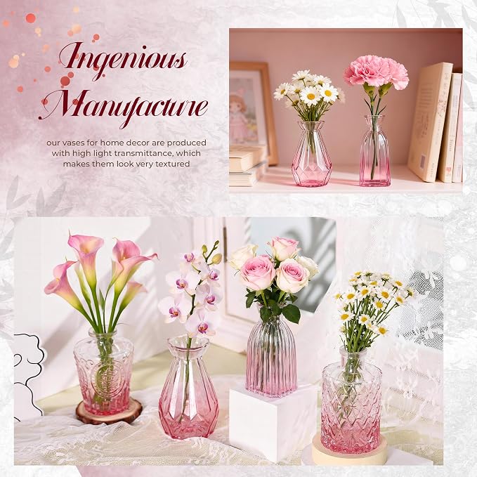 Der Rose 12pcs Glass Bud Vases, secure protective packaging, elegant vintage - Image 2