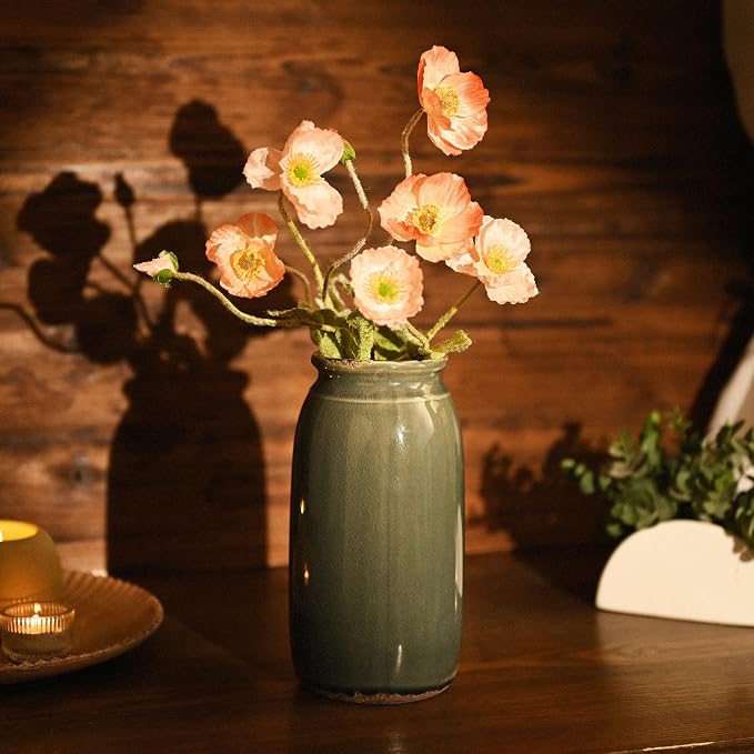 VICTOR & TERESA Rustic Large Blue and Grey Vase - Image 2