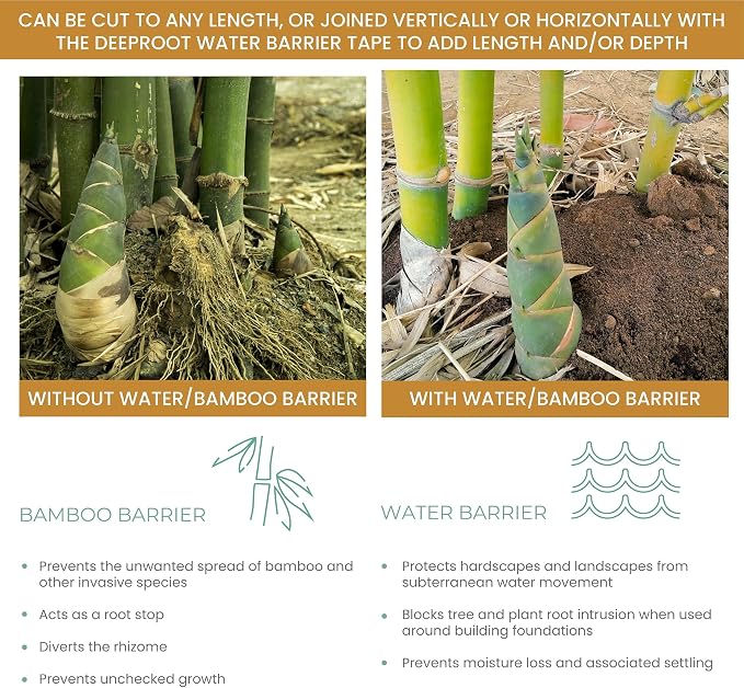 DeepRoot Water & Bamboo Root Barrier, USA Made | Durable HDPE blocks roots & - Image 5