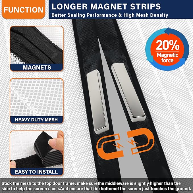 Magnetic Screen Door, Door Screen Magnetic Closure-Keeps Bugs Out Let Breeze in - Image 3