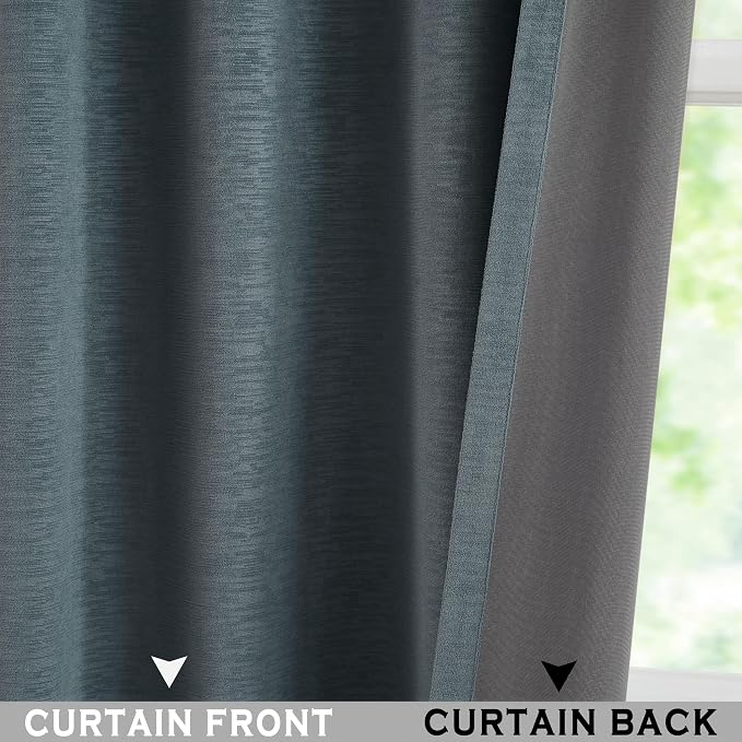 Kayne Studio Storm Blue Velvet Pinch Pleated Back Tab Curtains 84 Inch Long | - Image 6