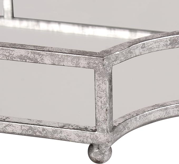 Kate and Laurel Ciel Metal Mirrored Ornate Scalloped Decorative Tray - Image 3