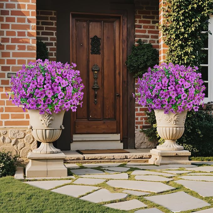 24 Pcs Artificial Flowers for Outdoors Decorations, UV resistant, faux plastic - Image 4