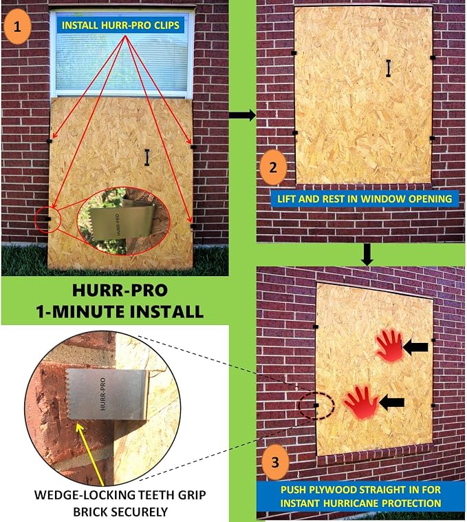 Universal Hurricane Window Clips, 1/2" to 3/4" One-Size-Fits-All, Reusable - Image 4