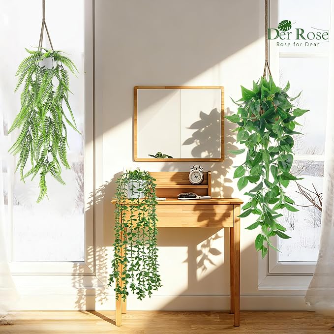 Der Rose 4Pcs Fake Hanging Plants - Image 2