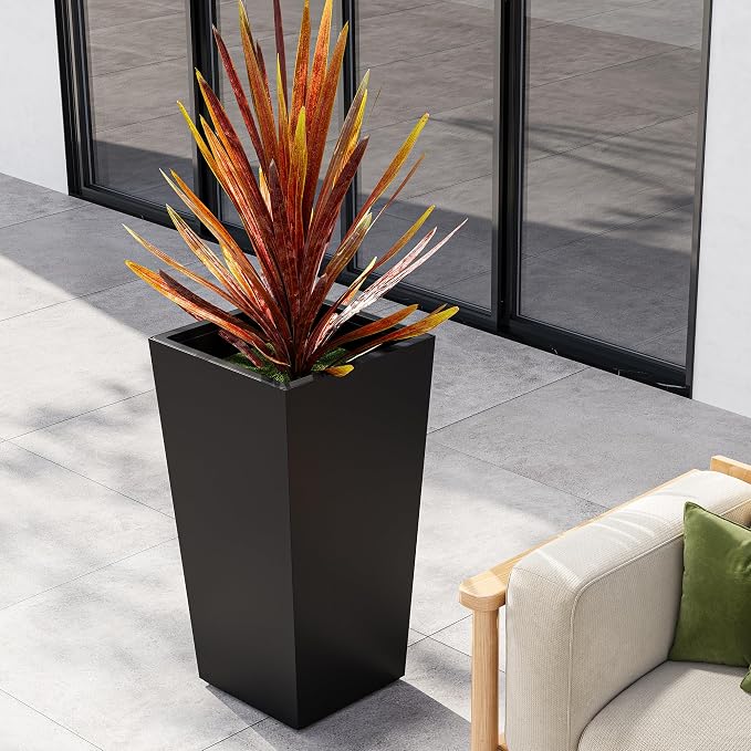 Garvee 22.5" Tall Planters Set of 2, Outdoor＆Indoor Planter Pots | High Front - Image 8