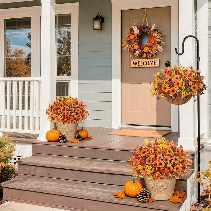 INQCMY Artificial Fall Flowers for Outdoor Porch Decoration - Image 7