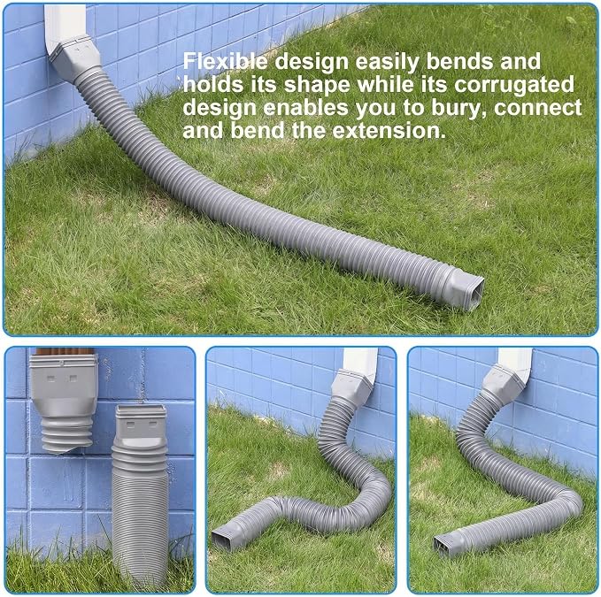 plusgutter Rain Gutter Downspout Extensions Flexible, Drain Downspout Extender - Image 4