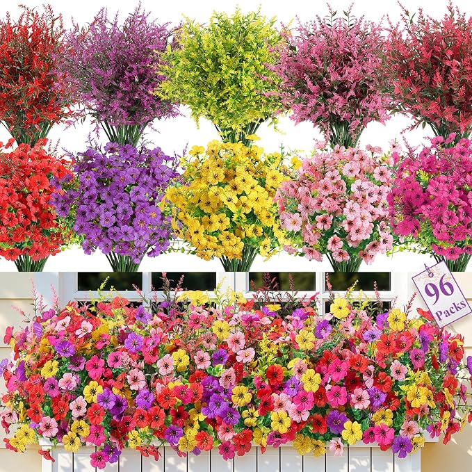 SHareconn 96 Bundles Artificial Flowers by SHareconn