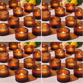 HAVITI 96 Pack Amber Tealight Candle Holders, Glass Votive Candle Holders Fall by LOVELIGHTLOVELIFE