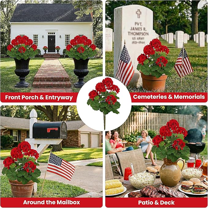FOREST PRINCE 18"Artificial Geraniums - Image 3