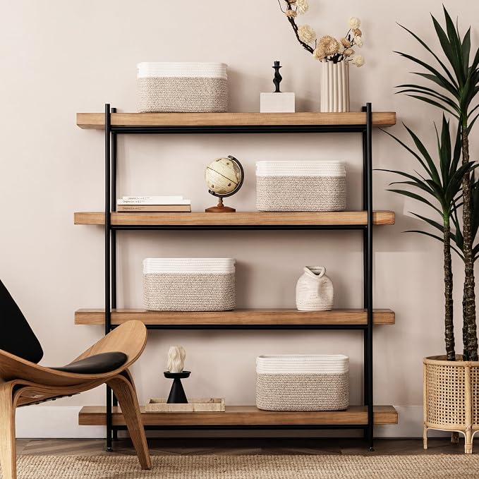 4 Pack Storage Baskets for Organizing, Woven Baskets for Shelves - Image 5