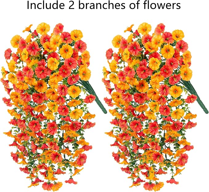 Artificial Faux Fall Hanging Flowers Plants - Image 4