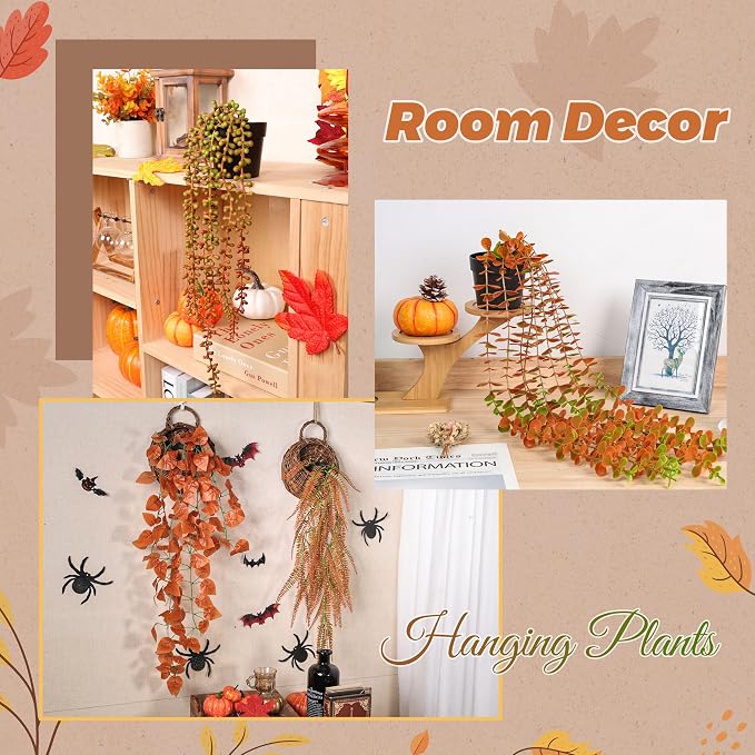 Der Rose 4 Pack Fake Fall Plants Hanging Orange Vines - Image 2