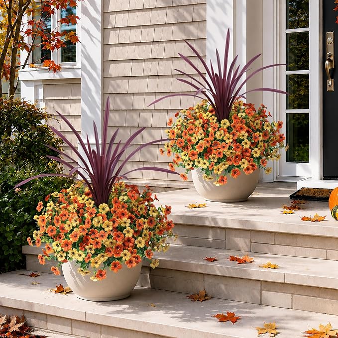 Artificial Fall Flowers Faux Mums - Image 9