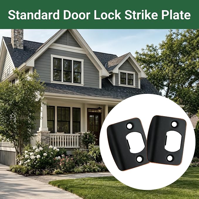 Standard Door Strike Plate, 2-1/4"x1-3/4, Deadbolt Strike Plate | 2 Pack - Image 7