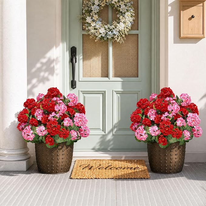 Artificial Geraniums Fake Flowers - Image 2