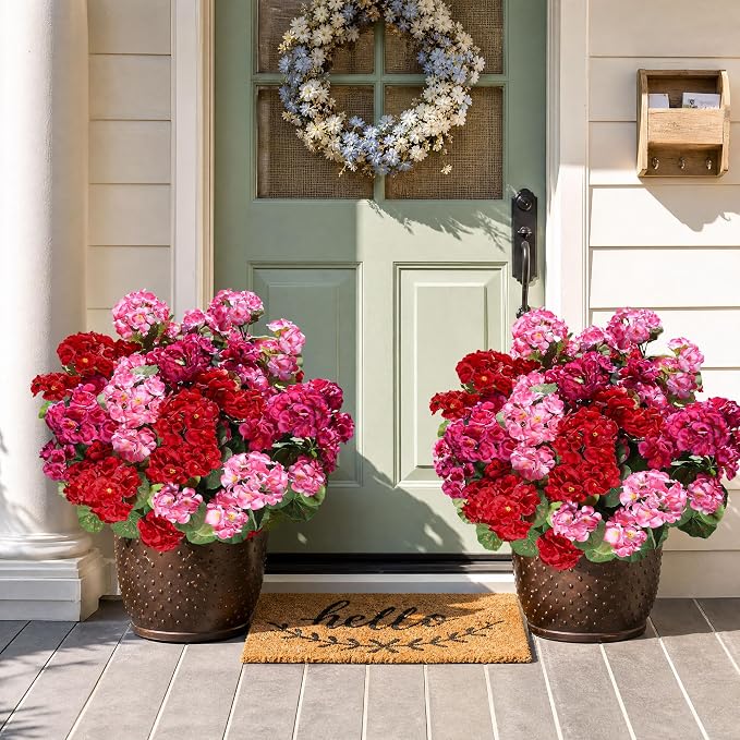 Artificial Geraniums Fake Flowers - Image 2