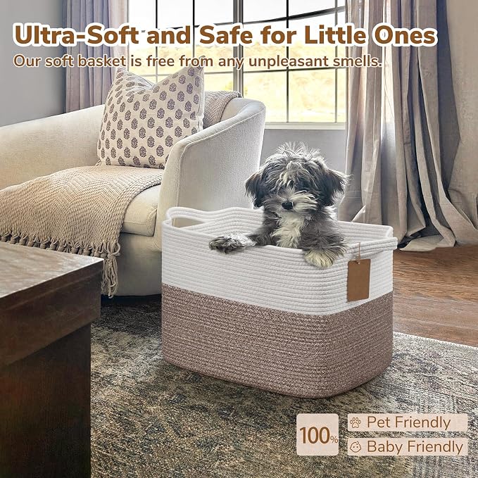 Goodpick 50L Large Woven Rope Storage Basket, Fits Blankets, Toys & Clothes - Image 5