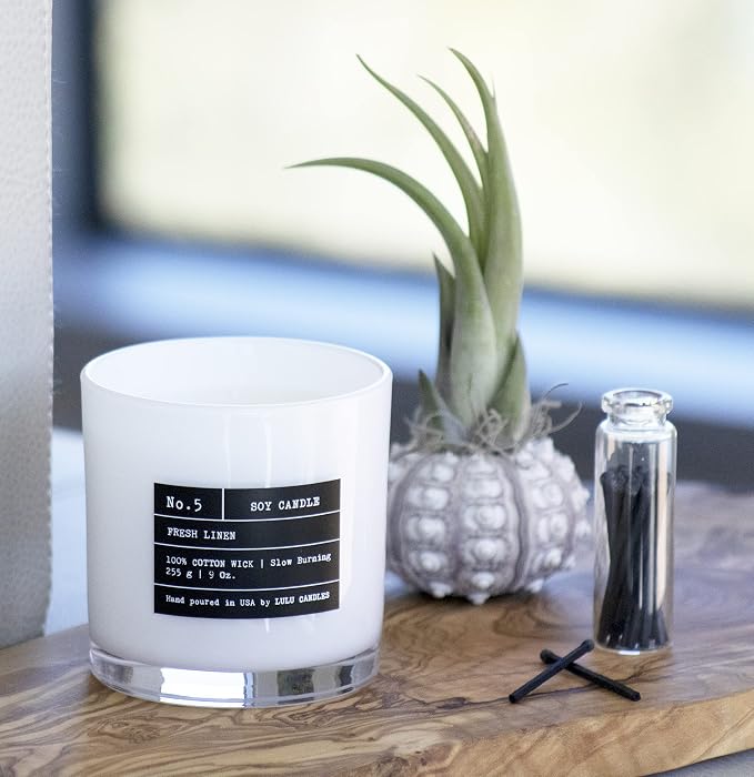 Lulu Candles | White Jasmine & Green Tea | Luxury Scented Soy Jar Candle | Hand - Image 4