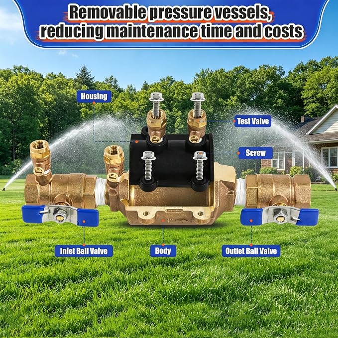 1-350 1" Double Check Backflow Preventer, Double Check Valve Assembly, - Image 5