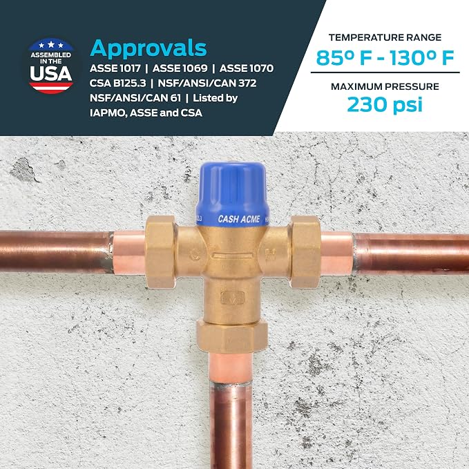 Cash Acme 3/4 Inch HG110-D Sweat Thermostatic Mixing Valve - Image 4
