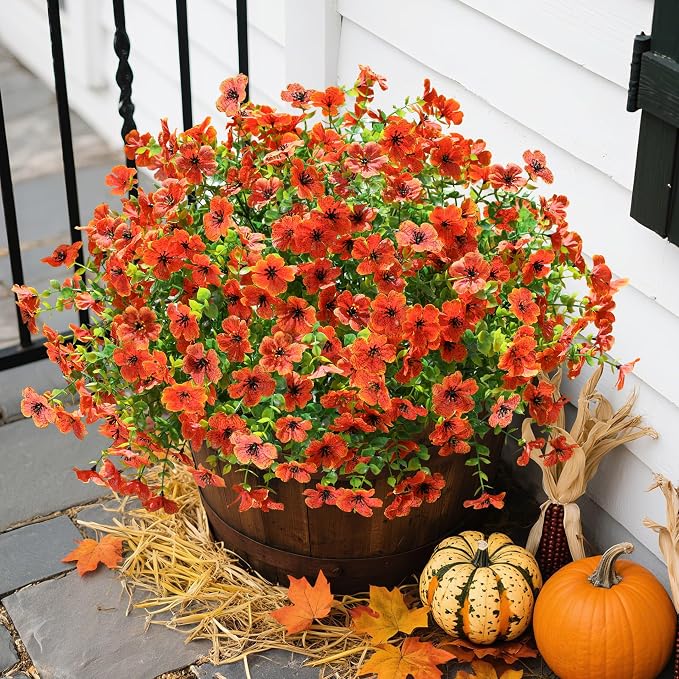 florisso Artificial Fake Fall Mums Flowers Plants - Image 5