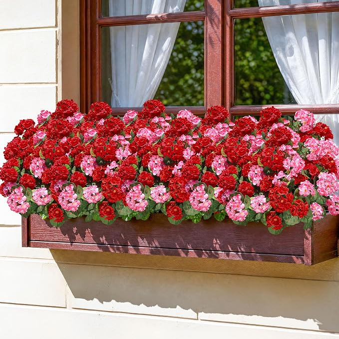 Artificial Geraniums Fake Flowers - Image 3