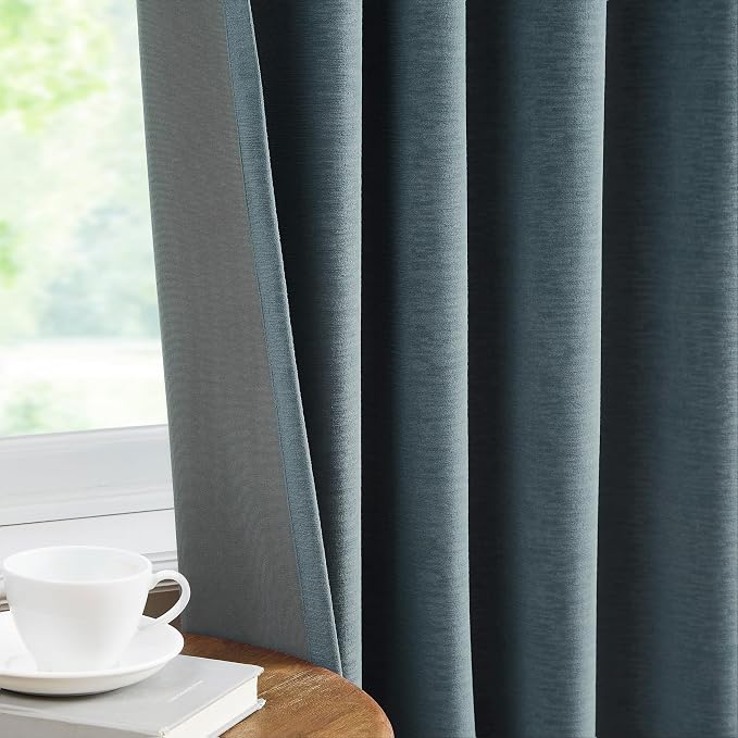 Kayne Studio Storm Blue Soft Velvet Pinch Pleated Curtains 108 Inches Long | - Image 7