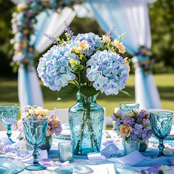 Auihiay 64Pcs Artificial Hydrangea Flowers, Fake Flowers - Image 6