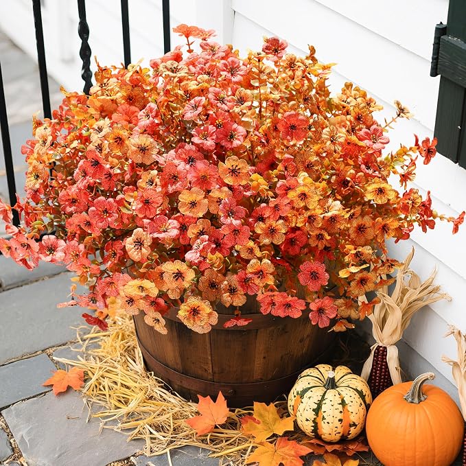 florisso Artificial Fall Flowers Fake Mums - Image 7