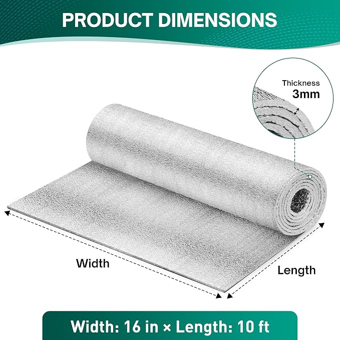 HADOR Reflective Window Insulation Roll, 16 in x 10 ft Heat Blocker | Window - Image 2
