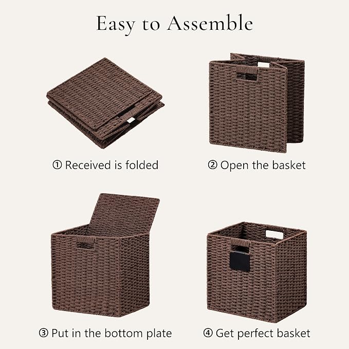 UBBCARE 2 Pack Wicker Basket, 13×13 Storage Cubes - Image 7