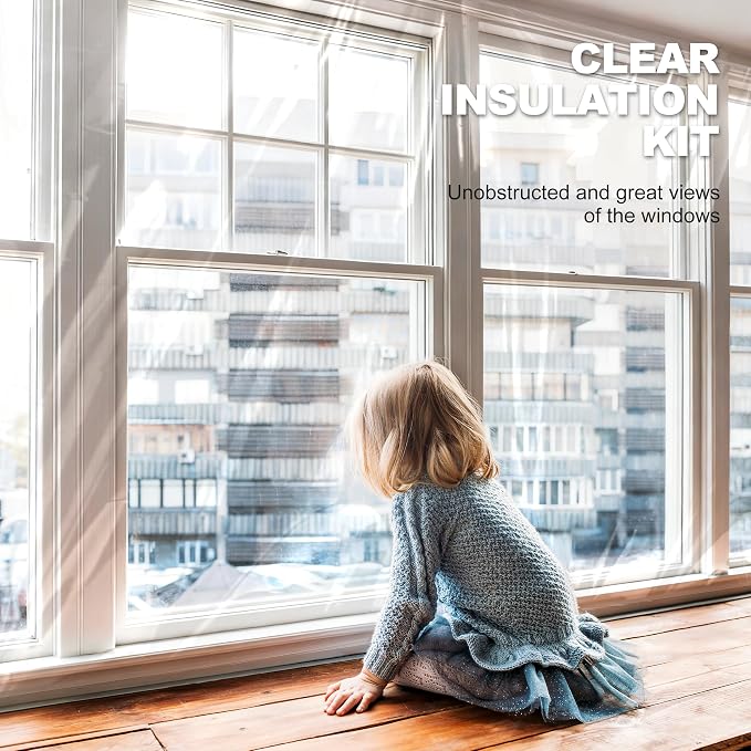 Window Insulation Kit, 63In x 33 Ft Window Plastic - Image 3