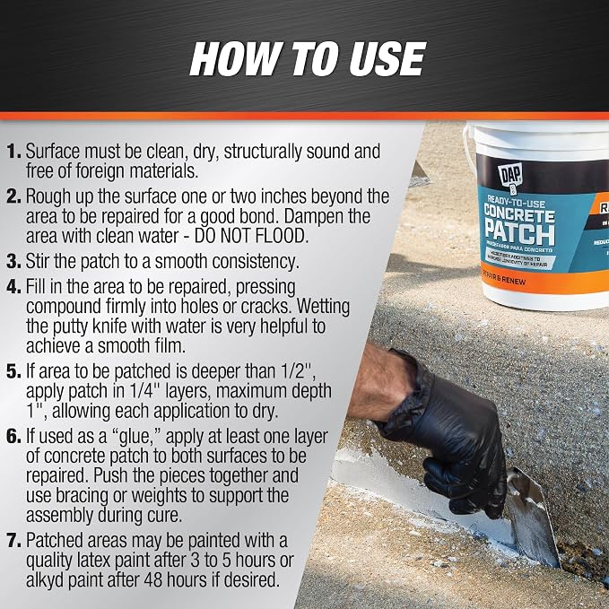 DAP Ready-Mixed Concrete Patch, 32 Oz - Image 3