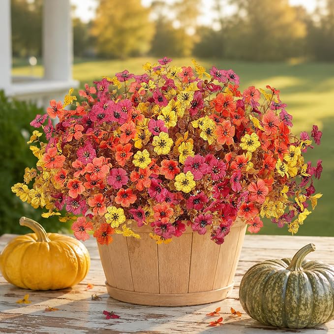 Artificial Fake Mums Flowers Plants - Image 4