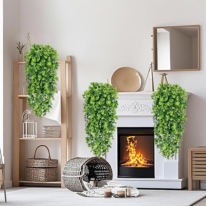 4Pcs Fake Hanging Plants 3ft Fake Plants Vines Greenery | UV Resistant Fake - Image 6